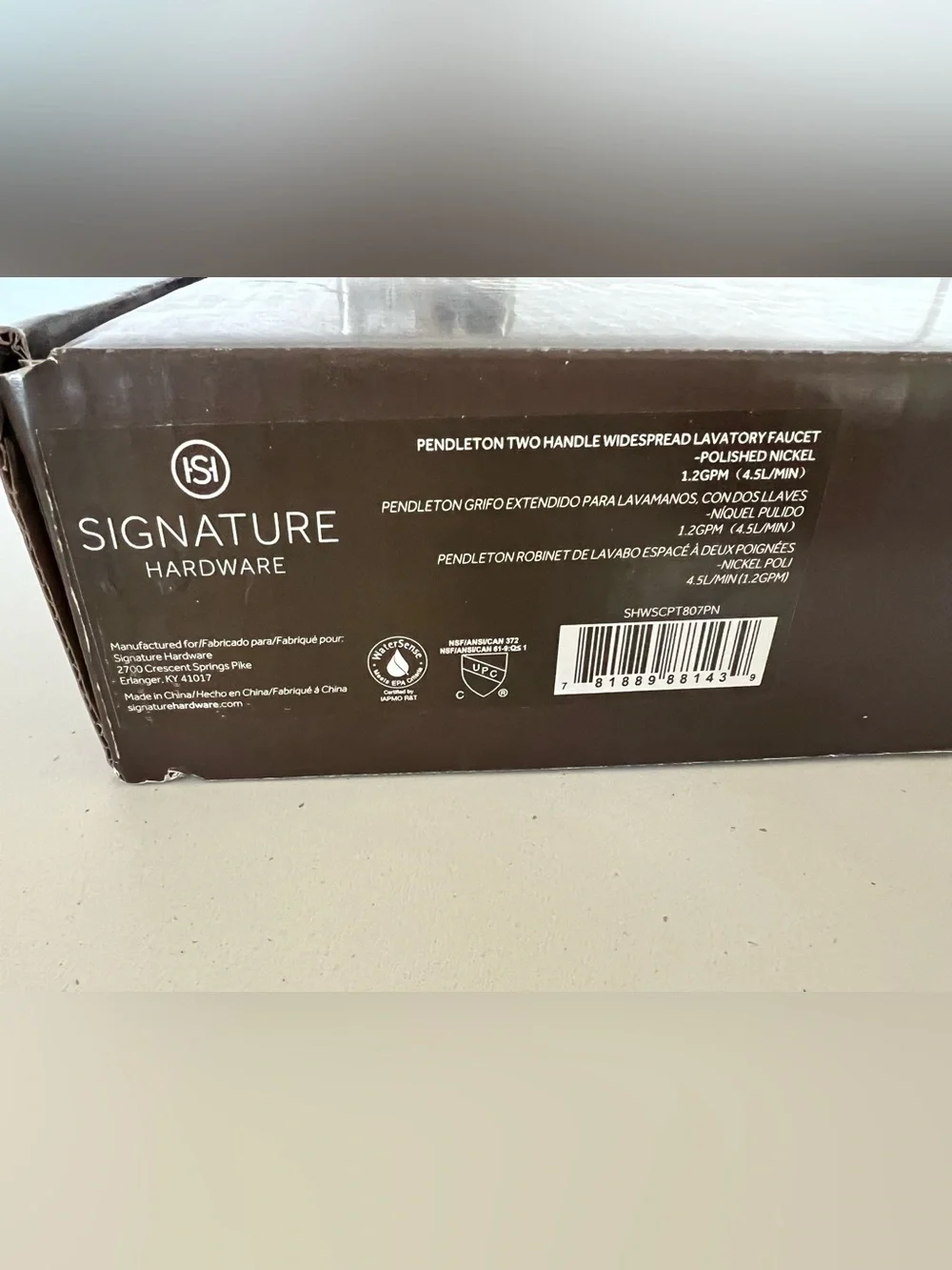 NIB Signature Hardware Pendleton Widespread Bathroom Faucet Polished Nickel